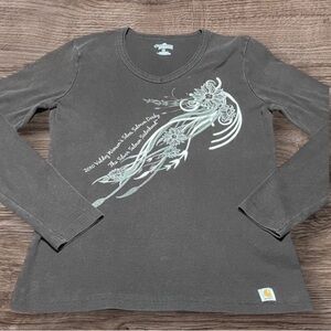 Carhartt Dark Gray Floral Graphic Long Sleeve Tee